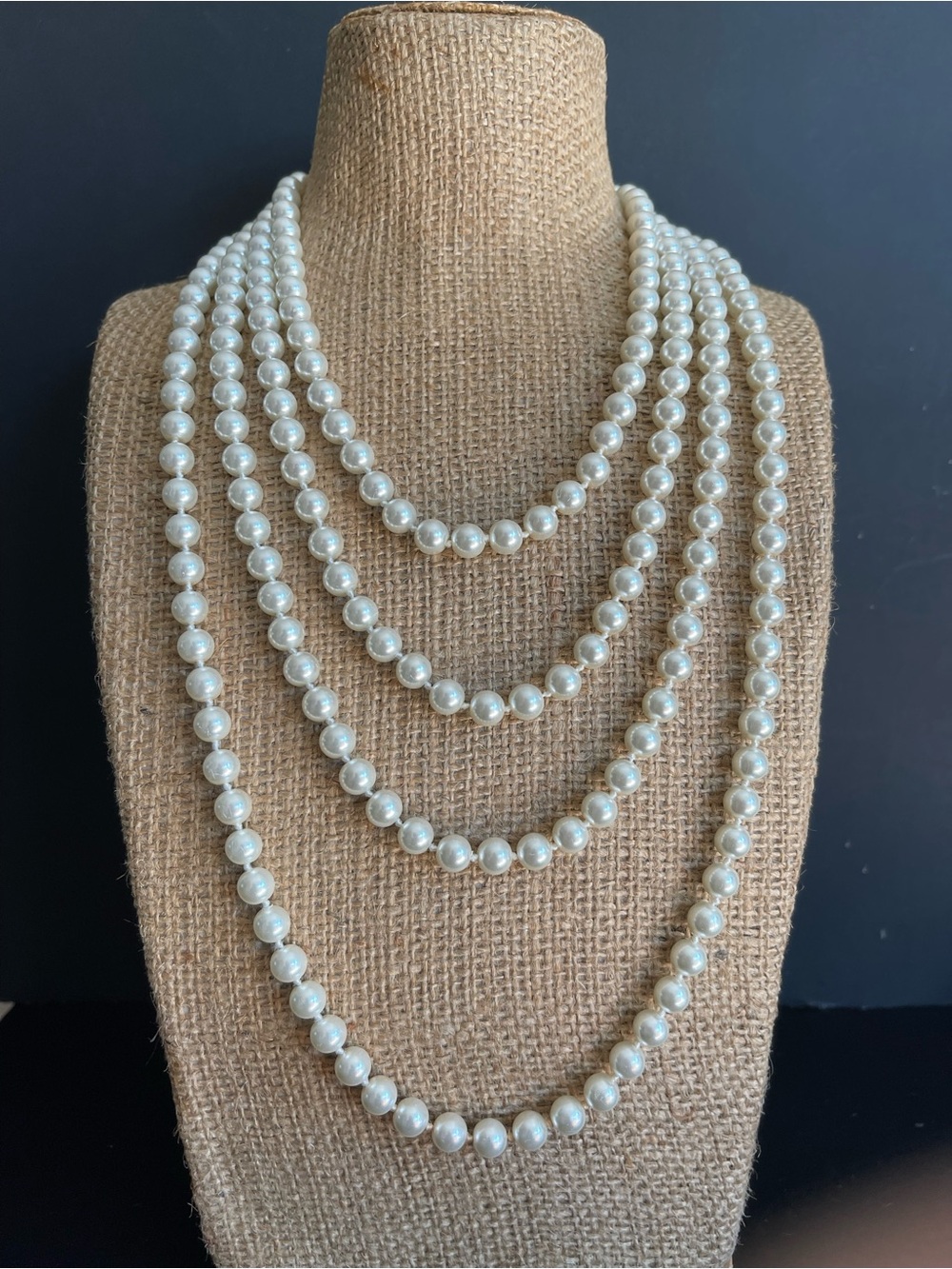 92โ inches faux pearl White Pearl Necklace